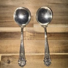 2 Georgian by Towle Sterling Silver Cream Soup Spoon 6” Heirloom Silverware
