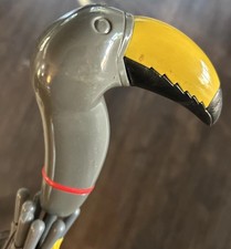 Vintage ARAMIS Grey Yellow Toucan "Rainbird" Umbrella Cane   RARE