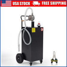 40 Gallon Fuel Caddy Portable Gas Storage Tank with Manual Transfer Pump Black