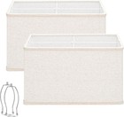 Rectangle Beige Lampshades Set of 2 16"x8"x10" Table/Floor Lamp US