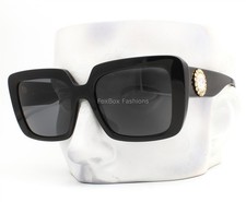 Versace Sunglasses Polished Black Crystal Medusa Logo VE 4384B GB1/87 with Case
