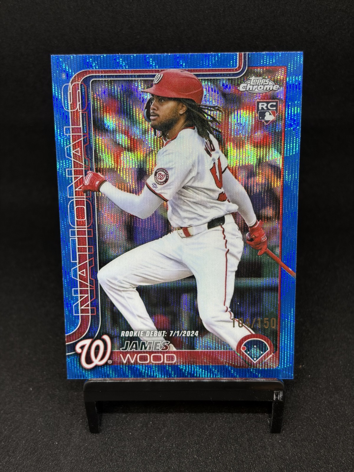 2025 Topps Chrome Update - James Wood #USC95 Blue Wave Refractor /150 (RC)