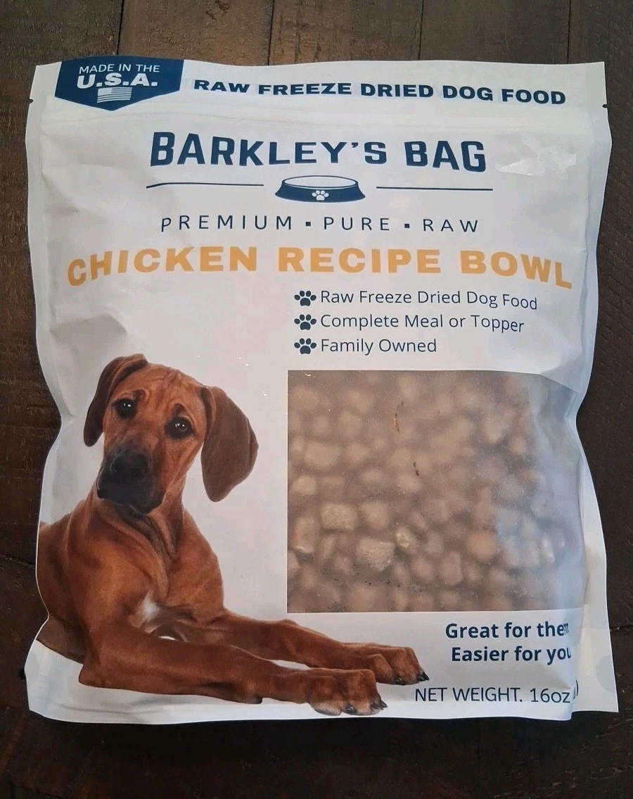 Barkley Bag Premium Pure Raw Dog Food - NEW in sealed bag 16 oz bag Exp 12/17/26