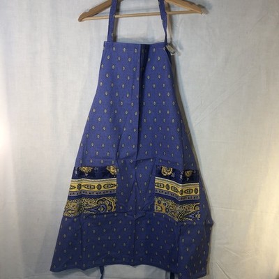 Murat D'Avignon Disney Parks Apron French Provence Bastide Blue 100% Cotton