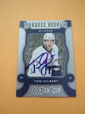 Tom Gilbert Signed Edmonton Oilers Rookie Card. rookie card picture
