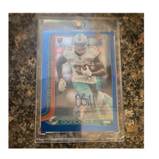 2025 Topps Chrome Rookie Blue Autograph Ollie Gordon II 123/150 Dolphins NFL
