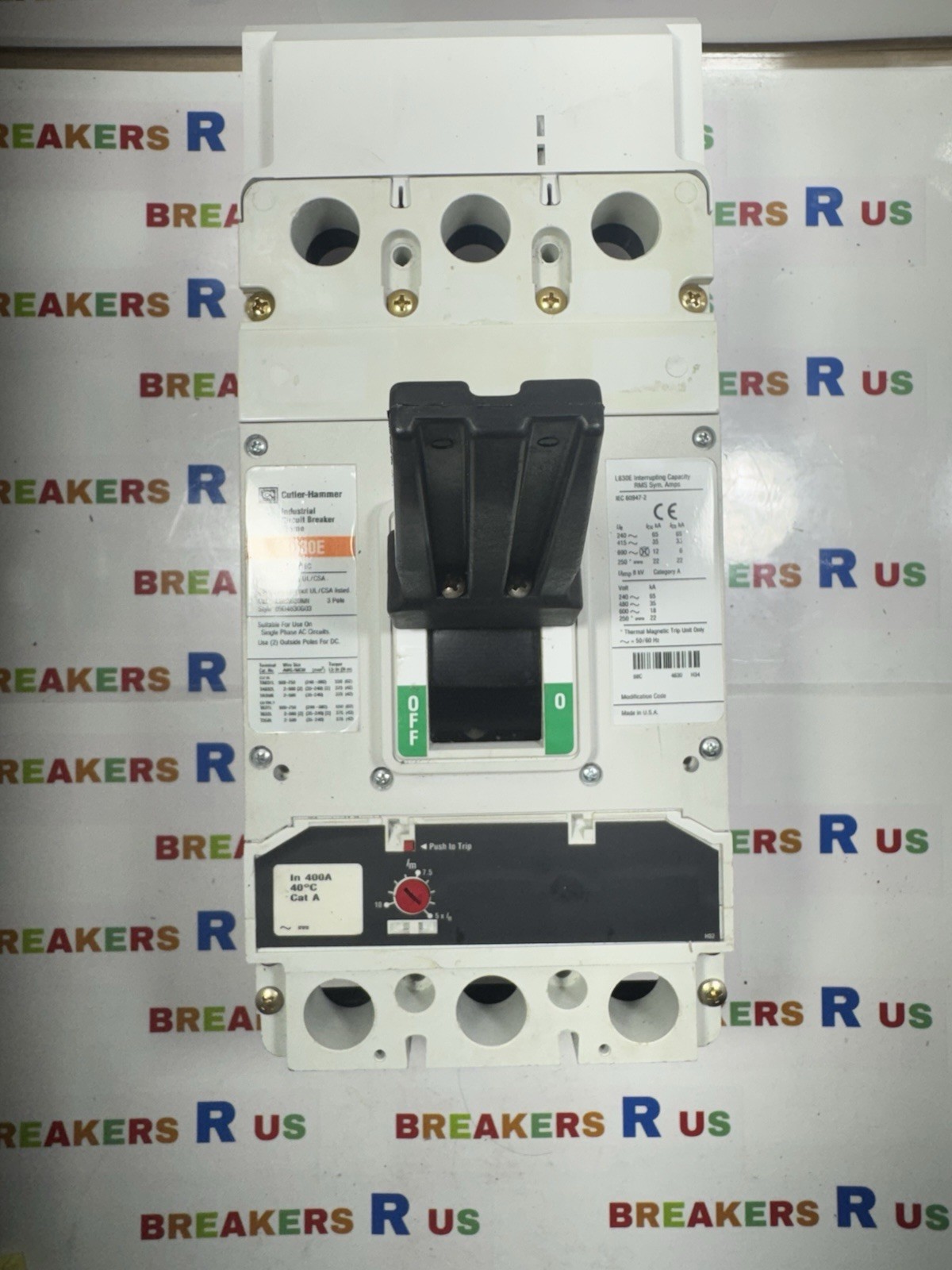 EATON LGE3630NN 630A IEC / 600A UL/CSA 600V 3Pole L630E Circuit Breaker
