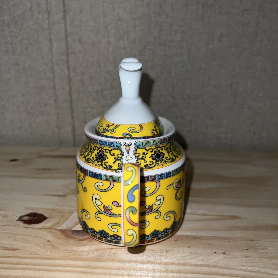 Gracie China Yellow Dynasty Sugar Bowl With Matching Lid, Nice Vintage Set - image 2 of 4