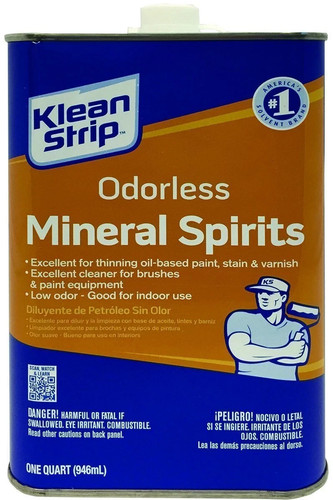 Klean Strip Odorless Mineral Spirits 32 Fl Oz Paint Thinner Cleaner Quart