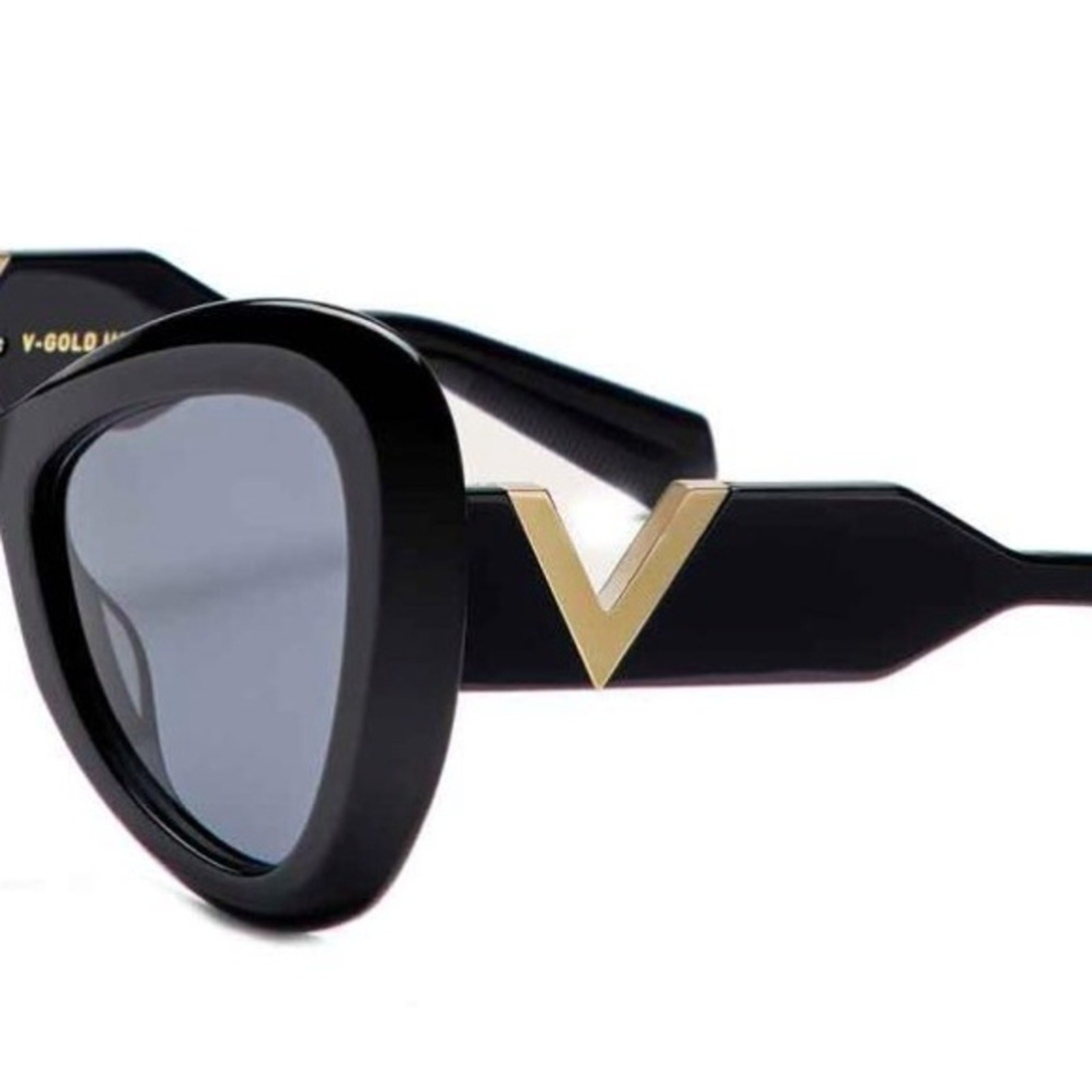  New! Valentino V GOLD III VLS 138A, Chic Black Sunglasses, Authentic thumbnail 5