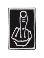 Middle Finger Sew On Patch Morale Tactical Biker Funny Humor Military Logo