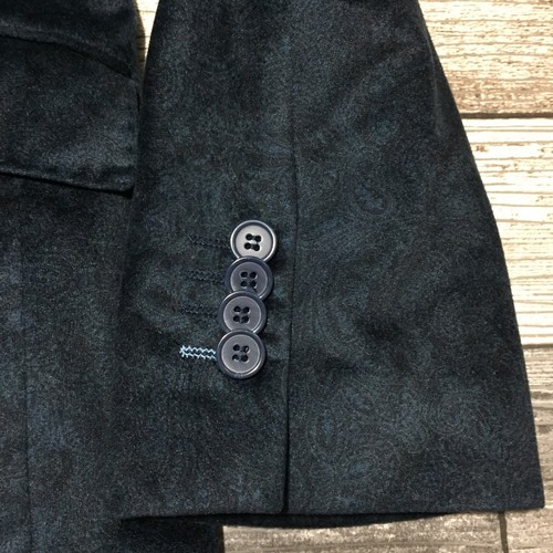 Tailorbyrd Velvet Subtle Paisley Blazer Men’s 40R Blue 2 Button Polyester - Picture 7 of 11