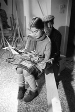 Mario Monicelli Italian actress Ornella Muti having a break on the- Old Photo