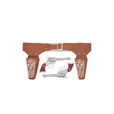 Wicked Costumes - Cowboy Guns, Belt  Holster Brown - Adult