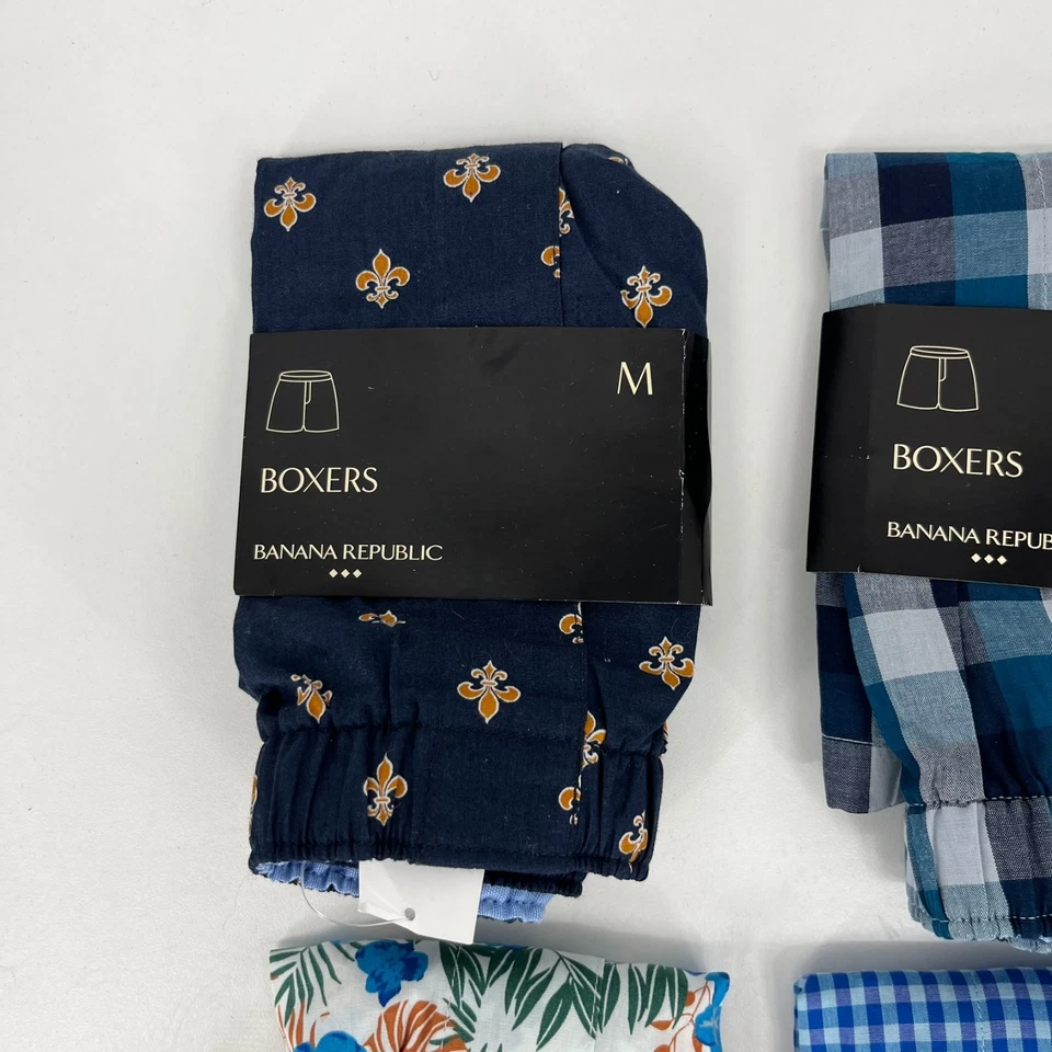 批量 4 件 Banana Republic 拳击手 男式 M 码 蓝色 100% 棉 全新 全新带标签 — 第 2/4 张图片