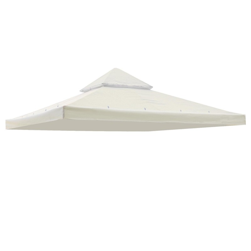 Aplus 8x8Ft 2-Tier Gazebo Top Replacement Outdoor Patio Canopy Cover Ivory