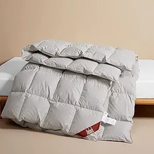 AIRLUCK LUXURY FEATHER DOWN COMFORTER FLUFFY DUVET QUEEN SIZE FROST GRAY