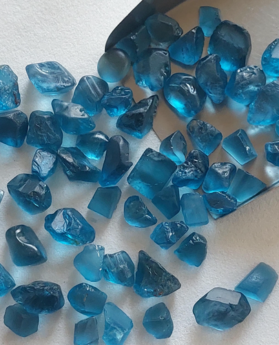 Clean 1 Piece Natural London Blue Topaz Raw Gemstone/7-12 MM/TPZ006 - Picture 3 of 9