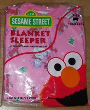 Sesame Street Elmo Snowman Blanket Sleeper Pink Footed Pajamas 4T NEW NIP