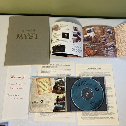 Myst Riven Box Exile Set Classic PC/MAC Games Journal + Strategy Guide Book Lot - Picture 2 of 12