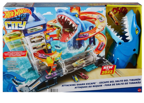 Hot Wheels City Shark Strike Rescue Playset - Racing Race Car Toyset Toys New - Picture 2 of 8