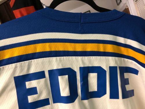 MAGLIA HOCKEY SU GHIACCIO USATA AK PERSONALIZZATA TAGLIO PORTIERE ST. LOUIS BLUES EDDIE 29 BIANCA - Foto 16 di 16