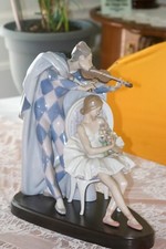 Lladro Beautiful Large 1994 Jester’s Serenade With Original Box & Wood Pedastel