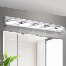 5 Lights 40'' LED Silver Modern Vanity Light Bathroom Mirror Wall Lamp Fixture