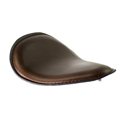 Siège de conducteur moto en cuir PU marron pour Harley Bobber Chopper Sportster - Photo 1/4