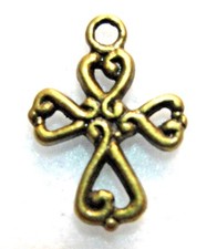 100Pcs. WHOLESALE Tibetan Antique Bronze CROSS Charms Ear Drops Pendants Q0626