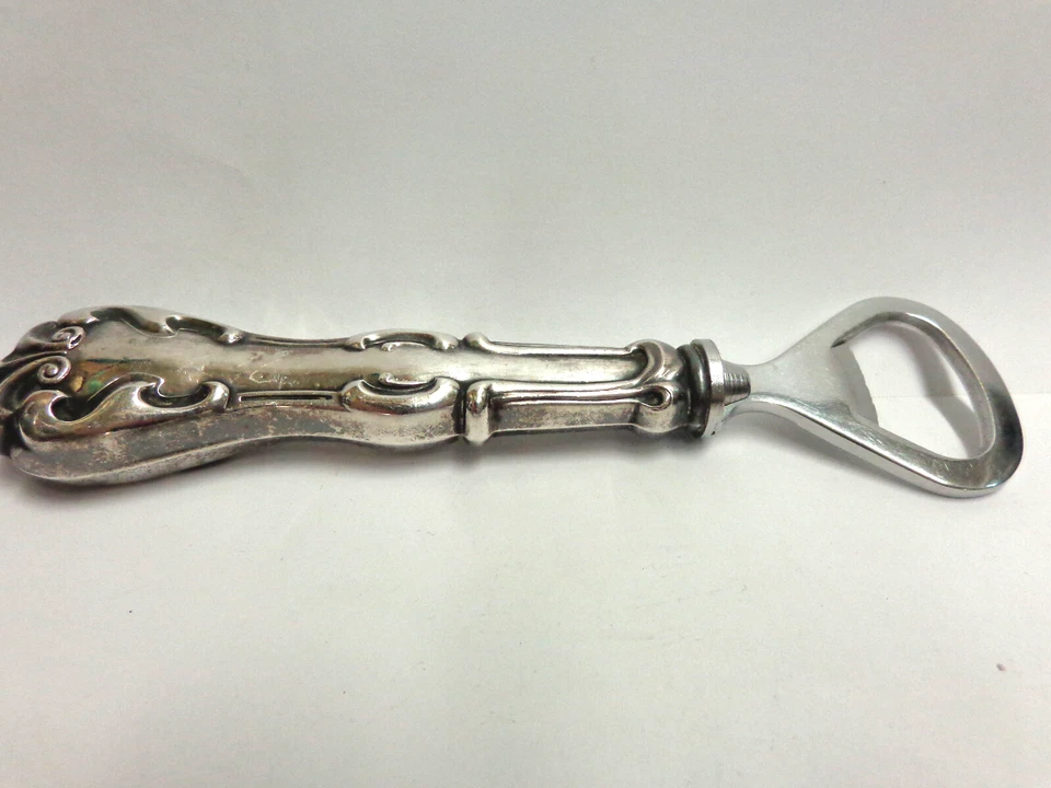 Abridor de botellas de plata de ley talla 6 en lg wgt67,8 gramos extremo de acero inoxidable/Embajador co Foto 4 de 4