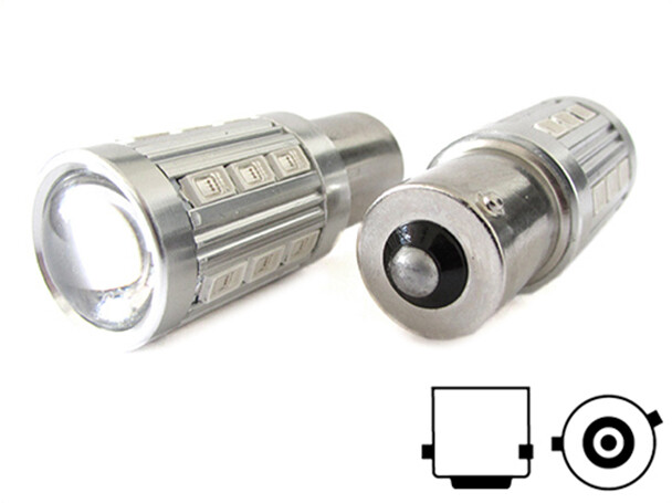 Lampada Led BAU15S PY21W 21 Smd 5730 Arancione Piedi Sfalsati Luci Frecce Auto 1