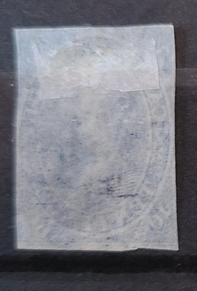 UN #7 10p Jacques Cartier Blue, Thin Wove Paper Vibrant W/Light Cancel. - Image 2 of 2