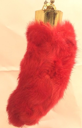 Llavero Real Rabbit Foot Lucky Amulet~ROJO~Verdadera Pata de Conejo Afortunada~ NUEVO - Imagen 4 de 12