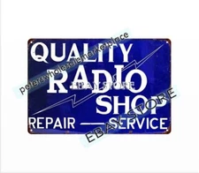 garage workshop ideas COBALT RADIO SHOP repair service metal tin sign