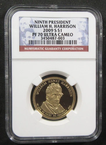2009-S $1 William H. Harrison NGC PF70 Ultra Cameo. Registry grade. (125135)