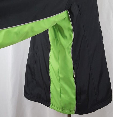 Kenpo Windbreaker Tech Jacket Large Black Neon Green Fleece Lined Outdoor Hiking - Picture 8 of 12