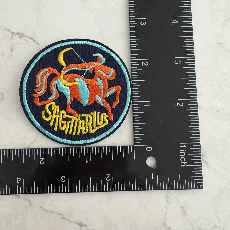 Sagittarius Zodiac Sign Patch Navy Blue-Trim Sewing & Craft Embroidered Sew-On - Image 3 of 3