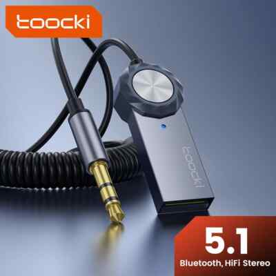 Bluetooth 5.1 Aux Adapter USB To 3.5mm Jack Car Audio Music Mic Handsfree Kits