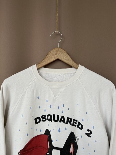 Felpa uomo Dsquared2 Bulldog divertente grande logo grafica taglia M pullover - Foto 2 di 19