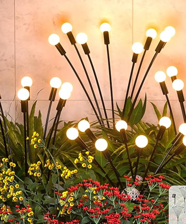 Солнечные рождественские садовые фонари Msqinde, 6 упаковок, 8 светодиодов, водонепроницаемые - MSQINDE-SD-3