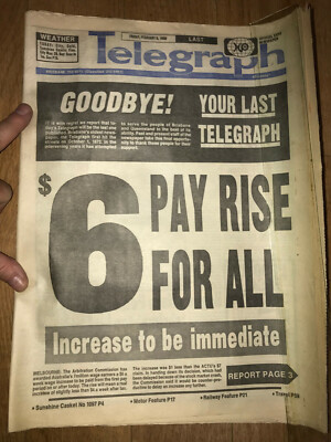 Historic newspaper - last issue Brisbane ''Telegraph'' newspaper 5 February 1988