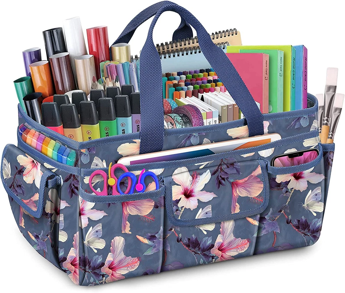 Large Craft Storage Tote Bag with Multiple Pockets, Scrapbooking Carrying Case S