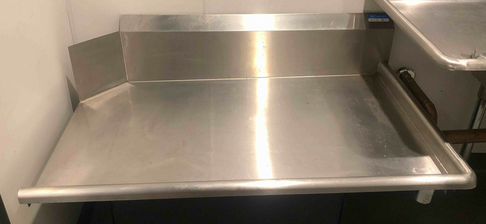 BK Resources 48'' STAINLESS STEEL RIGHT SIDE CLEAN DISH TABLE & Legs