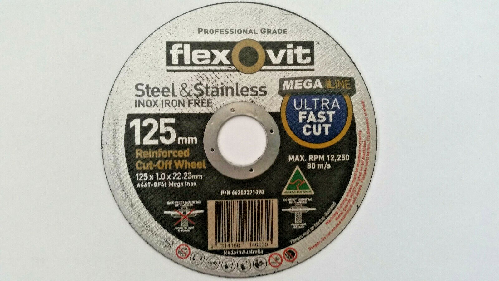 Flexovit cutting disc ultra thin 1mm x 100mm 115mm 125mm for steel