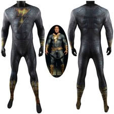 Black Adam Costume Cosplay Bodysuit Kids Adult