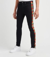 NWT - FREEZE Men's MARVIN Black MODERN TAPING JEANS - 30x34