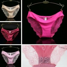Damen Spitze Eis Seide Sexy Unterwäsche Nahtlos Slip Höschen Transparent