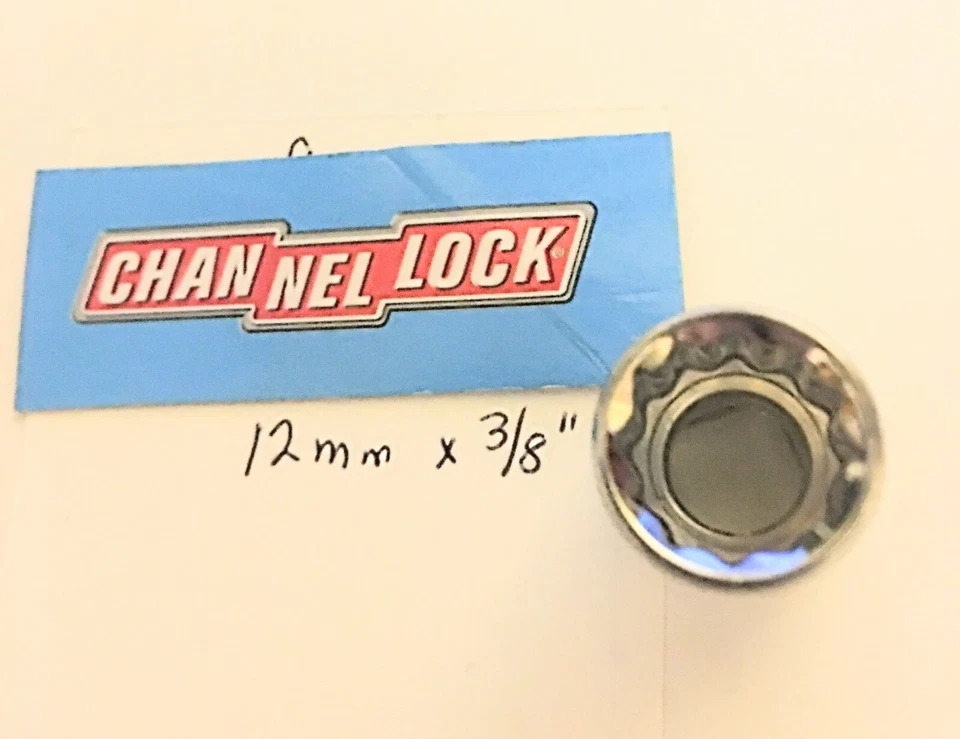 CHANNELLOCK  12 mm  x 3/8" DR  METRIC  SOCKET  12 Point Free USA Shipping - Image 2 of 4