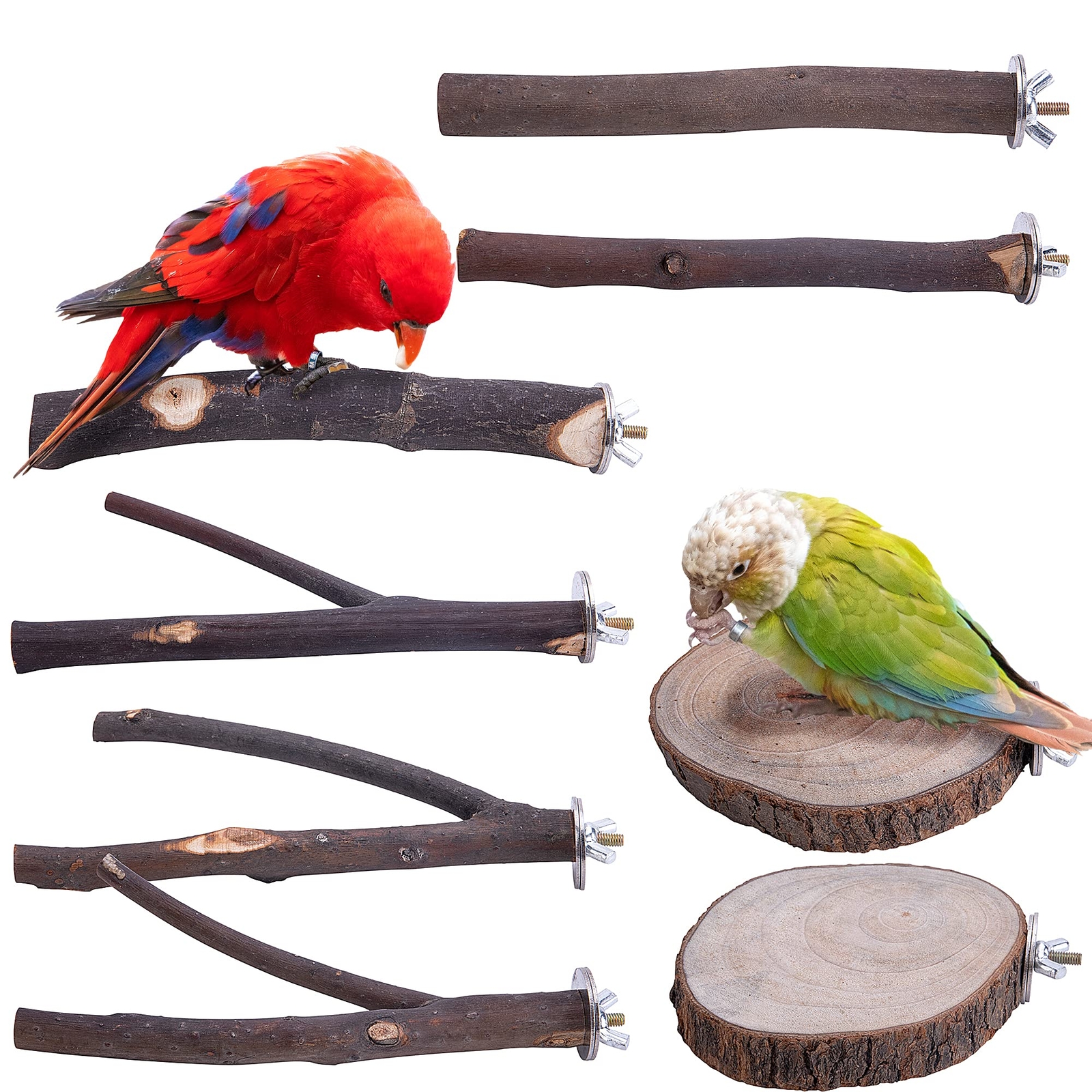 Parrot Perches For Cage NLONLL 6 Pcs Bird Perches For Cage Parrot Perch ...